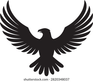 Majestic eagle flying with spread wings silhouette predator wildlife strength illustration majestic isolated creature