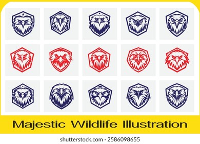 Majestic eagle logo with sharp details, gradient shading, and bold design, perfect for corporate identity, wildlife lovers, and security firms.