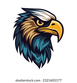 A majestic eagle logo vector clip art illustration, symbolizing strength and freedom, perfect for patriotic designs and outdoor adventure brands