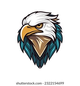 A majestic eagle logo vector clip art illustration, symbolizing strength and freedom, perfect for patriotic designs and outdoor adventure brands