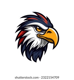 A majestic eagle logo vector clip art illustration, symbolizing strength and freedom, perfect for patriotic designs and outdoor adventure brands