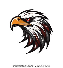 A majestic eagle logo vector clip art illustration, symbolizing strength and freedom, perfect for patriotic designs and outdoor adventure brands