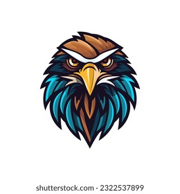 A majestic eagle logo vector clip art illustration, symbolizing strength and freedom, perfect for patriotic designs and outdoor adventure brands