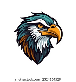 Ein majestätisches Adlerlogo, VektorClip-Art Illustration, symbolisiert Stärke und Freiheit, perfekt für patriotische Designs und Abenteuermarken im Freien