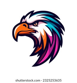 A majestic eagle logo vector clip art illustration, symbolizing strength and freedom, perfect for patriotic designs and outdoor adventure brands