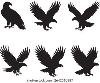 Majestic Eagle Silhouette Vector Collection