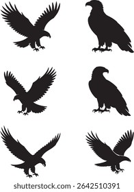 Majestic Eagle Silhouette Vector Collection