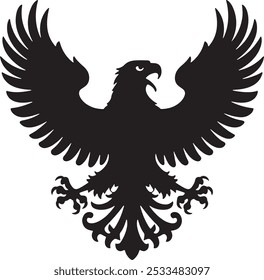 Majestic eagle silhouette vector illustration