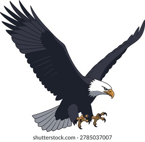 Majestic eagle soaring over a serene landscape (1)