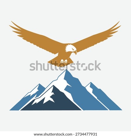 Majestic Eagle Soaring Over Snowy Mountain Peaks, Emblem of Freedom and Nature's Grandeur