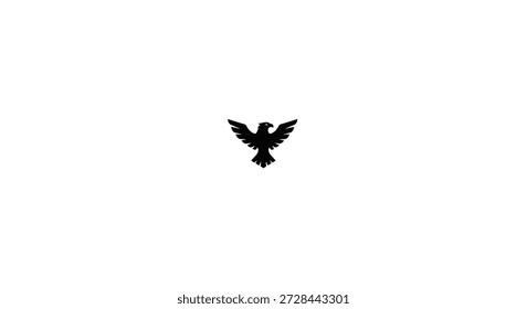Majestic eagle with spread wings depicted in a striking black silhouette