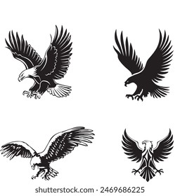 Majestic Eagle Vector Art Illustration