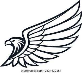 Majestic Eagle Wing Vector Illustration Design