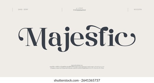 Majestic Elegant modern font logo letters alphabet. Typography luxury classic beauty lettering serif italic fonts decorative wedding vintage retro logos. vector illustration
