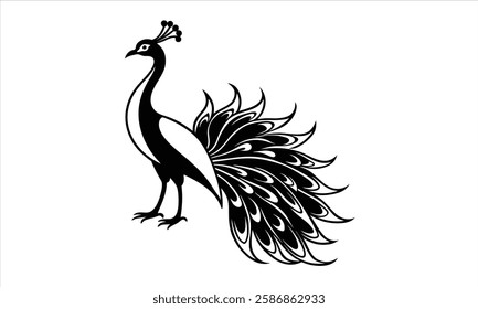 Majestic Elegant Peacock Silhouette  Design