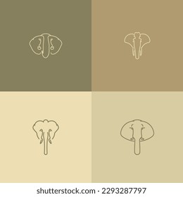 Majestic Elephant Head Outline Design
