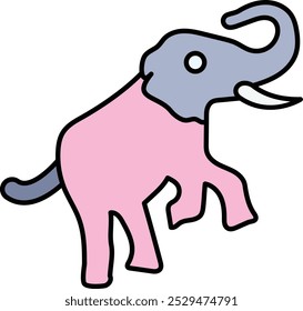 Icono de elefante majestuoso que representa la fuerza, la sabiduría y el significado cultural, perfecto para resaltar la Naturaleza, la vida silvestre y el simbolismo tradicional en un diseño hermoso y poderoso.