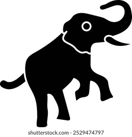 Icono de elefante majestuoso que representa la fuerza, la sabiduría y el significado cultural, perfecto para resaltar la Naturaleza, la vida silvestre y el simbolismo tradicional en un diseño hermoso y poderoso.