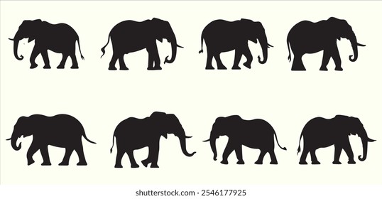 Majestic Elephant Silhouette Artwork Design