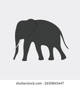 Majestic Elephant Silhouette on Light Background