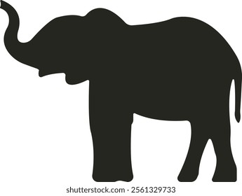 A majestic elephant vector design showcasing its grand tusks and gentle curves, with clean, minimalist lines, ideal for logos, nature themes, or artistic projects.