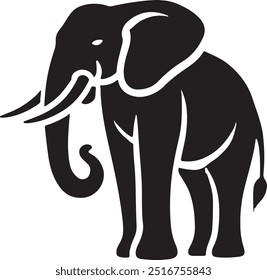 Ilustración de silueta de Vector de elefante majestuoso, silueta de Vector de elefante, ilustración de elefante, elefante