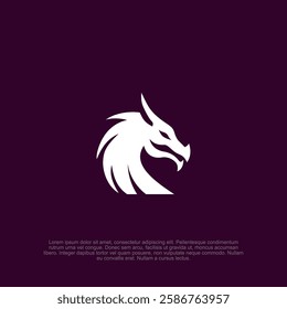 Majestic and fierce dragon head logo, embodying power and wisdom for a bold and captivating brand identity