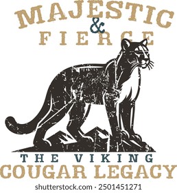 Majestic and fierce the Viking Cougar legacy amazon t shirt art work