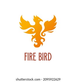 Majestic fire bird phoenix logo design vector illustration