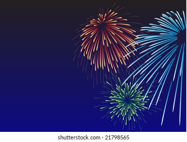 Majestic firework. All elements are separate objects and grouped. No transparency.