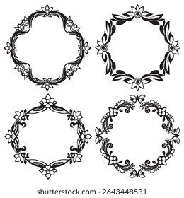Majestic Flourish Vintage Decorative Floral Frames Vector Collection
