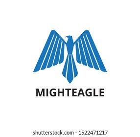 majestic flying eagle opening the wing vector logo graphic design template