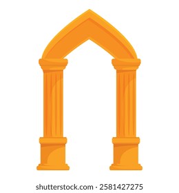 Majestic golden archway stands tall, its ornate columns exuding an aura of grandeur