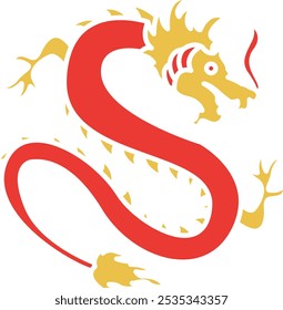 Majestic Golden Dragon Icon Representing Power, Strength, and Cultural Significance, Perfect for Highlighting Festivals, Celebrations, and Mythical Symbolism with an Elegant and Striking Design.