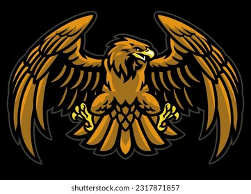 Majestic Golden Eagle Flying Mascot Design