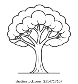 Majestic Green Tree in a Sunlit Forest with Vibrant Leaves, Tall Trunk, and Sprawling Branches, Capturing the Beauty of Nature, Serenity, and the Harmony of a Woodland Landscape.
