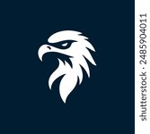 Majestic hawk falcon eagle head logo icon, embodying power and precision. Ideal for sports teams, aviation, and corporate branding. Vector design ensures versatility and scalability.