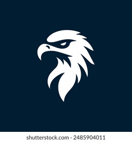 Majestic hawk falcon eagle head logo icon, embodying power and precision. Ideal for sports teams, aviation, and corporate branding. Vector design ensures versatility and scalability.