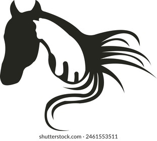 A majestic horse, its powerful muscles rippling beneath a glossy coat, mane and tail flowing in the breeze, epitomizing beauty and strength in motion.