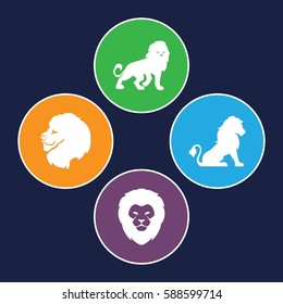 majestic icons set. Set of 4 majestic filled icons such as 