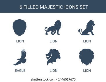 majestic icons. Trendy 6 majestic icons. Contain icons such as lion, eagle. majestic icon for web and mobile.