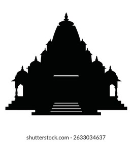 Majestic indian temple silhouette architectural design