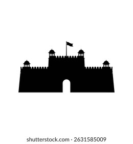 Majestic lahore forte silhueta preto e branco