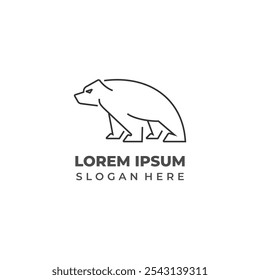 Majestic Lineart Grizzly Bear Logo mit kraftvollem Waldgeist