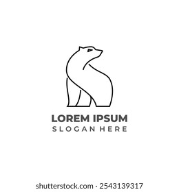 Majestic Lineart Grizzly Bear Logo mit kraftvollem Waldgeist