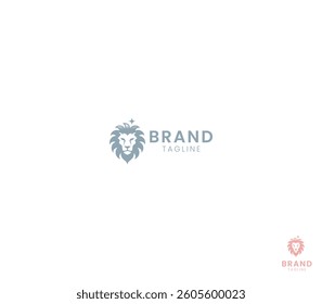 Majestic Lion Face Logo design with two color's logo concept for brand use. 