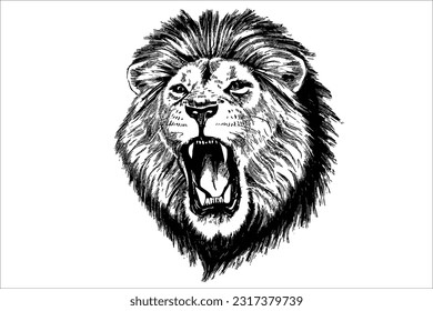 Majestic Lion Head - Striking and regal lion head illustration in EPS format. Ideal for logos, branding, and designs seeking a captivating blend of power, grace, and untamed beauty
