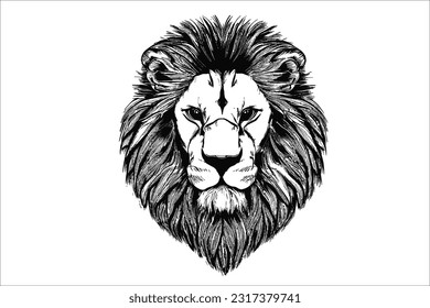 Majestic Lion Head - Striking and regal lion head illustration in EPS format. Ideal for logos, branding, and designs seeking a captivating blend of power, grace, and untamed beauty