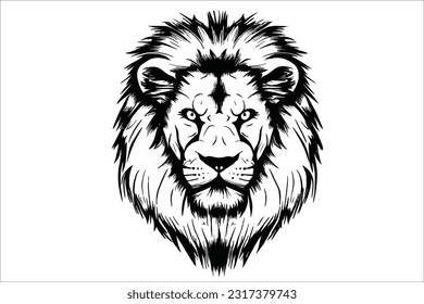 Majestic Lion Head - Striking and regal lion head illustration in EPS format. Ideal for logos, branding, and designs seeking a captivating blend of power, grace, and untamed beauty