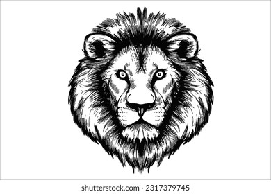 Majestic Lion Head - Striking and regal lion head illustration in EPS format. Ideal for logos, branding, and designs seeking a captivating blend of power, grace, and untamed beauty